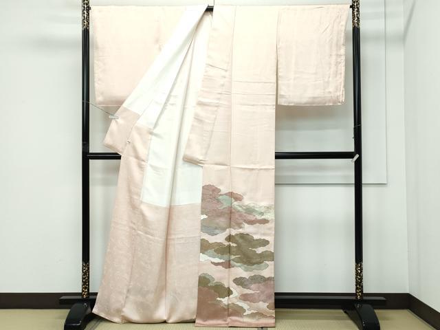 平和屋本店●極上　皇室献上作家　藤井寛　色留袖　駒刺繍　雲重ね　金彩　香色地　反端付き　逸品　未使用　CZAA5808s6