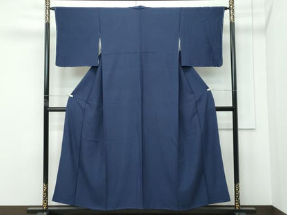 平和屋着物●極上　色無地　濃紺地　逸品　CZAA5324s6