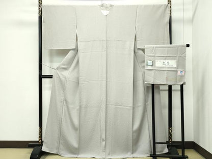 平和屋着物●極上　色無地　サンドベージュ色　唐織　花蔓　反端付き　逸品　未使用　CZAA5328s6