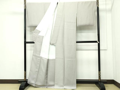 平和屋着物●極上　色無地　サンドベージュ色　唐織　花蔓　反端付き　逸品　未使用　CZAA5328s6