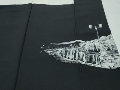 平和屋着物●極上　ろうけつ染め作家　狩野嘉一郎　小紋・長襦袢セット　間道　暈し染め　逸品　未使用　CZAA5331s6