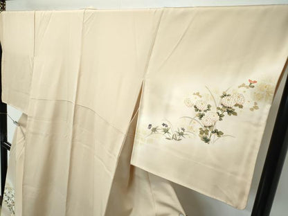 平和屋着物●極上　訪問着　草花文　暈し染め　金彩　枯色地　逸品　CZAA5332s6