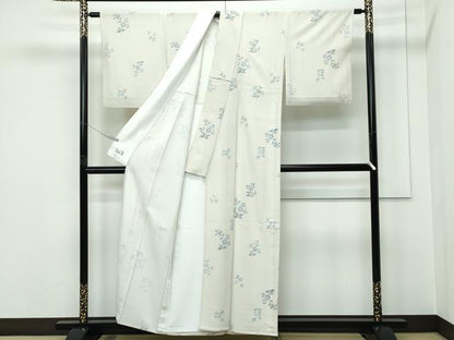 平和屋着物▽極上 洗える最高級着物 ＜英＞はなぶさ謹製 小紋 単衣 草花文 逸品 CZAA5338s6