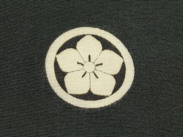 平和屋本店●極上　アンティーク　大正ロマン　振袖　雲取り御所車草花文　黒地　金彩　逸品　CZAA5340s6