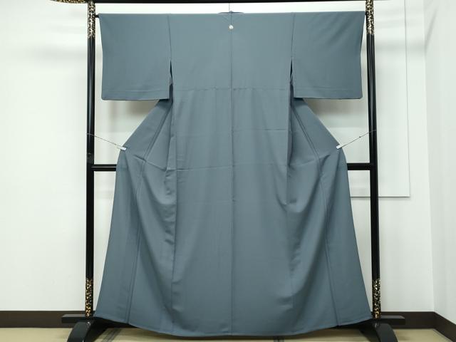 平和屋着物▽極上 洗える最高級着物 ＜英＞はなぶさ謹製 色無地 単衣 鉄御納戸色 逸品 CZAA5341s6