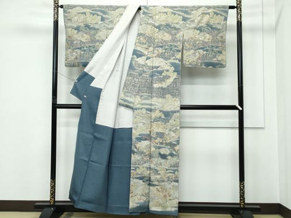 平和屋本店●極上　訪問着　中国三大刺繍　スワトウ刺繍　人物風景文　暈し染め　金糸　さが美扱い　逸品　CZAA5343s6