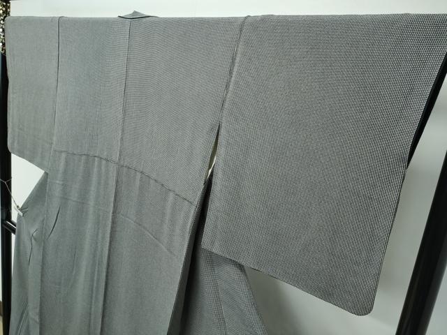 平和屋着物●極上　江戸小紋　角通し　絹鼠×黒　逸品　CZAA5345s6