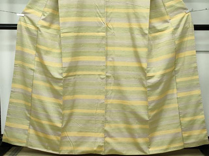 平和屋着物●極上　紅花紬　米沢　横段文　逸品　CZAA5349s6