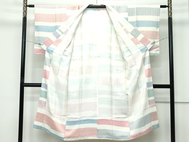 平和屋着物●上質な長襦袢　袷　横段文　逸品　CZAA5352s6