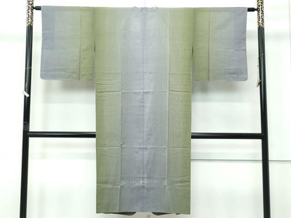 平和屋着物∞極上 スリーシーズン 春夏秋 塵除 道行コート シースルーコート 雨コート ロング丈 すかし織 縞 反端付 逸品 未使用CZAA5354s6
