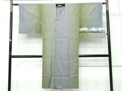 平和屋着物∞極上 スリーシーズン 春夏秋 塵除 道行コート シースルーコート 雨コート ロング丈 すかし織 縞 反端付 逸品 未使用CZAA5354s6