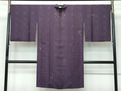 平和屋着物∞極上 道中着 ロング丈 無双 紗袷 紗×紗 リバーシブル 抽象文 金彩 表：黒紅色地 裏：木蘭色 逸品 未使用 CZAA5355s6