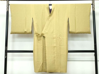平和屋着物∞極上 道中着 ロング丈 無双 紗袷 紗×紗 リバーシブル 抽象文 金彩 表：黒紅色地 裏：木蘭色 逸品 未使用 CZAA5355s6