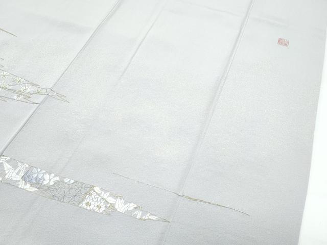 平和屋本店●極上　山口美術織物　皇室　伊勢神宮御用　西陣織　訪問着　総刺繍　寿光織　霞玩具文　金銀糸　枯野色地　逸品　CZAA5358s6