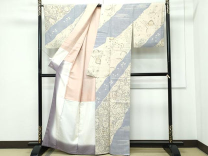 平和屋着物●極上　染織の名門　しょうざん  生紬　訪問着　絞り　辻が花　三越扱い　逸品　CZAA5359s6