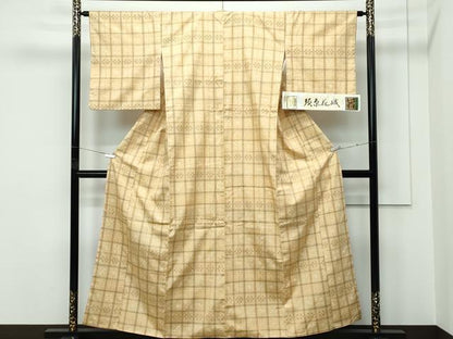 平和屋着物●極上　伝統工芸士　七代目　吉澤与市　須原花織　やまと誂製　証紙付き　逸品　CZAA5361s6