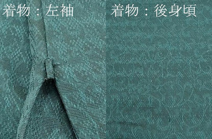 平和屋着物●極上　男性　お召・長襦袢セット　千鳥格子　花唐草地紋　さが美扱い　逸品　CZAA5363s6