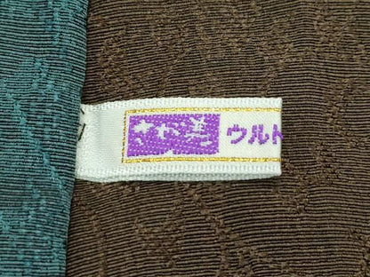 平和屋着物●極上　男性　お召・長襦袢セット　千鳥格子　花唐草地紋　さが美扱い　逸品　CZAA5363s6
