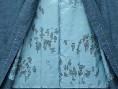 平和屋着物●極上　男性　紬　アンサンブル　キングサイズ　霞文　逸品　未使用　CZAA5365s6