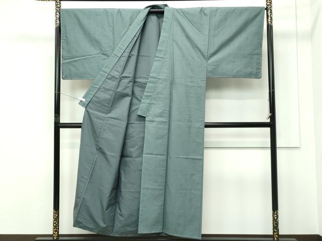 平和屋着物●極上　男性　紬　アンサンブル　色無地　山鳩色　逸品　未使用　CZAA5366s6