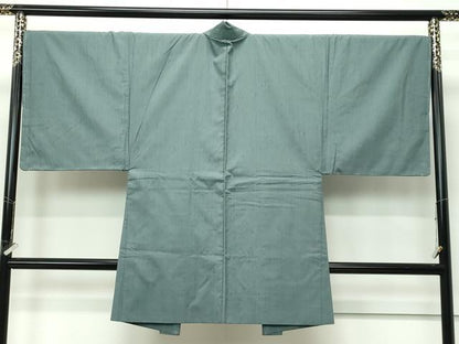 平和屋着物●極上　男性　紬　アンサンブル　色無地　山鳩色　逸品　未使用　CZAA5366s6