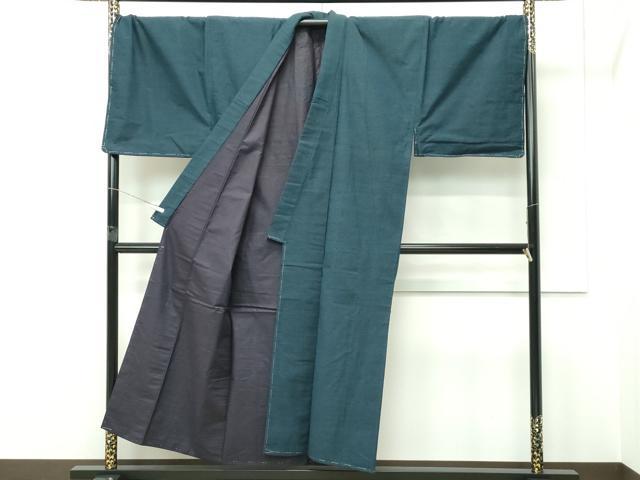 平和屋着物●極上　男性　紬・髭紬長羽織セット　霞文　逸品　未使用　CZAA5367s6