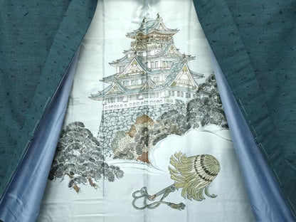 平和屋着物●極上　男性　紬・髭紬長羽織セット　霞文　逸品　未使用　CZAA5367s6