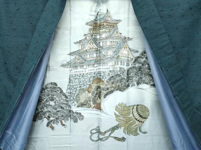 平和屋着物●極上　男性　紬・髭紬長羽織セット　霞文　逸品　未使用　CZAA5367s6