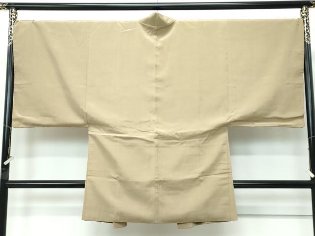 平和屋本店●極上　男性　紬・長羽織セット　色無地　着物：朽葉色　羽織：利休茶色　逸品　CZAA5368s6