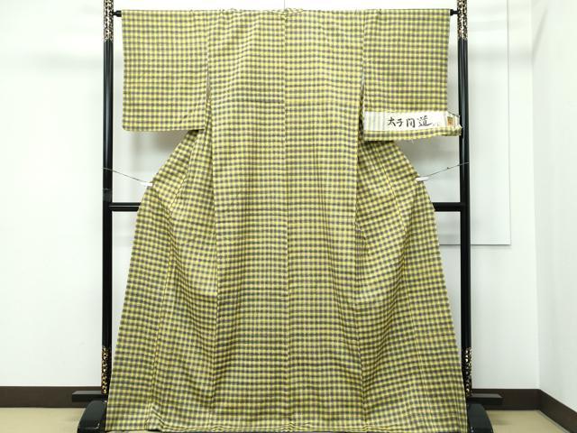 平和屋本店●極上　紅花紬　米沢　新田工房　太子間道　証紙付き　逸品　CZAA5374s6
