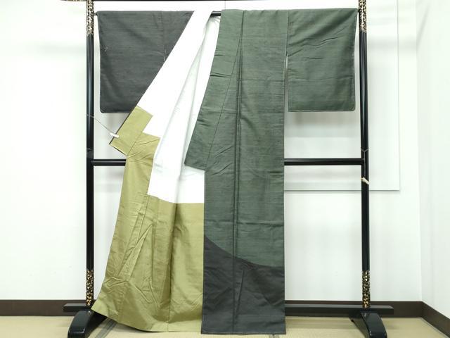 平和屋着物●極上　紅花紬　米沢　新田秀次　訪問着　切嵌文　逸品　未使用　CZAA5375s6
