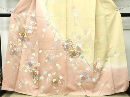 平和屋本店●極上　創業460年・千總　訪問着　駒刺繍　花丸文　暈し染め　金彩　逸品　未使用　CZAA5380s6