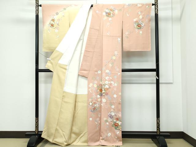 平和屋本店●極上　創業460年・千總　訪問着　駒刺繍　花丸文　暈し染め　金彩　逸品　未使用　CZAA5380s6