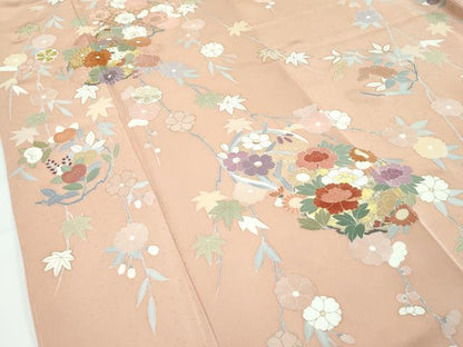 平和屋本店●極上　創業460年・千總　訪問着　駒刺繍　花丸文　暈し染め　金彩　逸品　未使用　CZAA5380s6