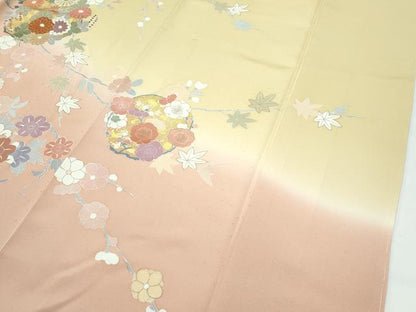 平和屋本店●極上　創業460年・千總　訪問着　駒刺繍　花丸文　暈し染め　金彩　逸品　未使用　CZAA5380s6