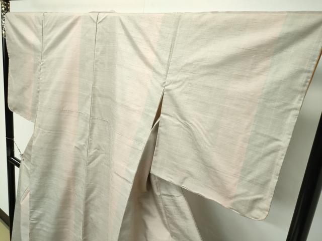 平和屋着物●極上　紅花紬　米沢　新田秀次　縞　逸品　未使用　CZAA5382s6