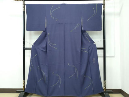 平和屋着物●極上　世界的人形師　辻村寿三郎　ジュサブロー　小紋　うさぎ　褐色地　伊と幸　反端付き　逸品　CZAA5385s6