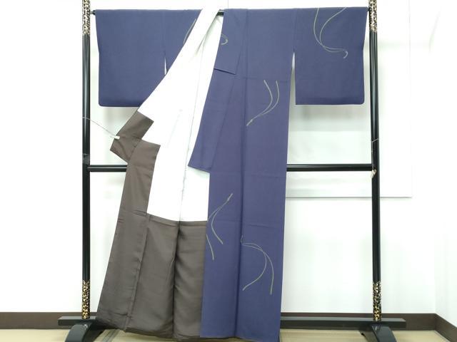 平和屋着物●極上　世界的人形師　辻村寿三郎　ジュサブロー　小紋　うさぎ　褐色地　伊と幸　反端付き　逸品　CZAA5385s6