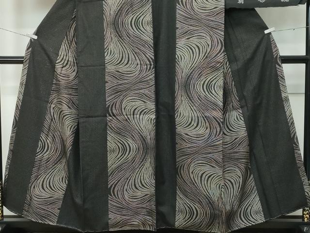 平和屋着物●極上　本場大島紬　泥染め　９マルキ　中国三大刺繍　スワトウ刺繍　流水間道　紬の原田　証紙付き　逸品　未使用　CZAA5395s6