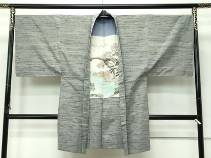 平和屋着物●極上　男性　紬　アンサンブル　霞文　逸品　未使用　CZAA5398s6