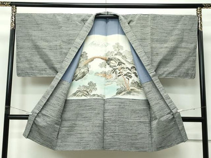 平和屋着物●極上　男性　紬　アンサンブル　霞文　逸品　未使用　CZAA5398s6