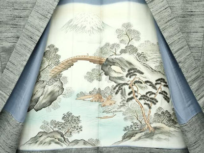 平和屋着物●極上　男性　紬　アンサンブル　霞文　逸品　未使用　CZAA5398s6