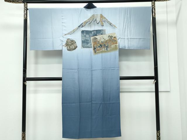 平和屋着物●極上　男性　本場大島紬　アンサンブル　長襦袢セット　100亀甲　総詰め　逸品　CZAA5422s6