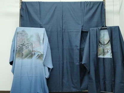 平和屋着物●極上　男性　本場大島紬　アンサンブル　長襦袢セット　キングサイズ　100亀甲　総詰め　逸品　未使用　CZAA5423s6