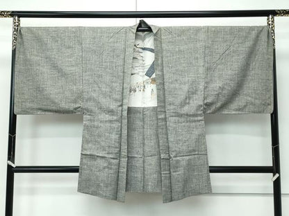 平和屋着物●極上　男性　紬　アンサンブル　長襦袢セット　霞文　逸品　CZAA5424s6