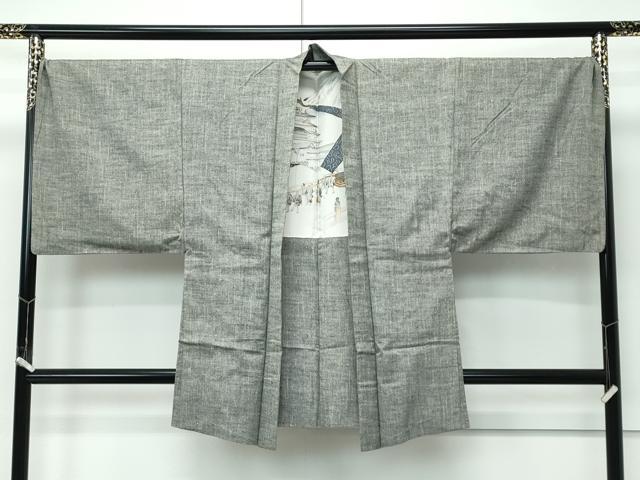 平和屋着物●極上　男性　紬　アンサンブル　長襦袢セット　霞文　逸品　CZAA5424s6