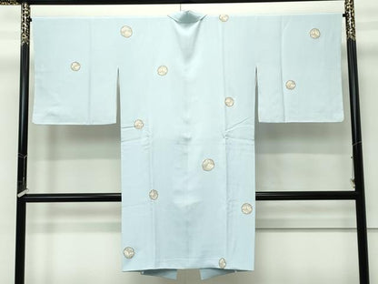 平和屋着物∞極上　道中着　ロング丈　万葉小紋　源氏香雪輪文　千草鼠色地　鈴乃屋扱い　反端付き　逸品　未使用　CZAA5425s6