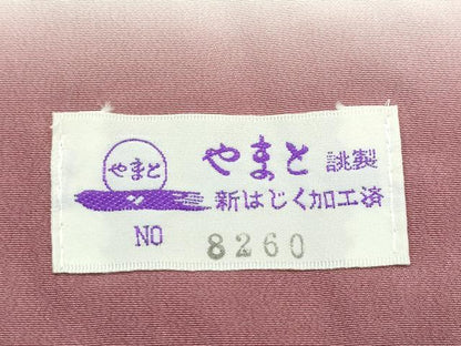 平和屋着物●極上 結城紬 結城縮 はたおり娘 奥順 胴抜き仕立て 井桁絣文様 砥粉色地 やまと誂製 証紙付き 逸品 未使用 CZAA5430s6