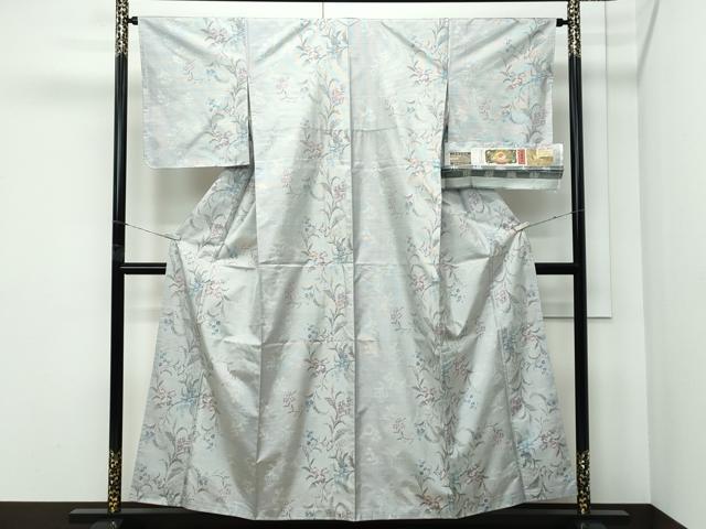 平和屋着物●極上 都喜ヱ門 本場大島紬 白大島 7マルキ 花づな間道 総絣 尾上トミ子作 藤絹織物謹製 証紙付き 逸品 未使用 CZAA5431s6