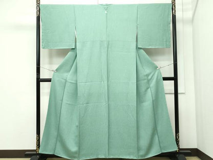 平和屋着物●極上　色無地　柳染色　氷割地紋　さが美扱い　逸品　未使用　CZAA5436s6